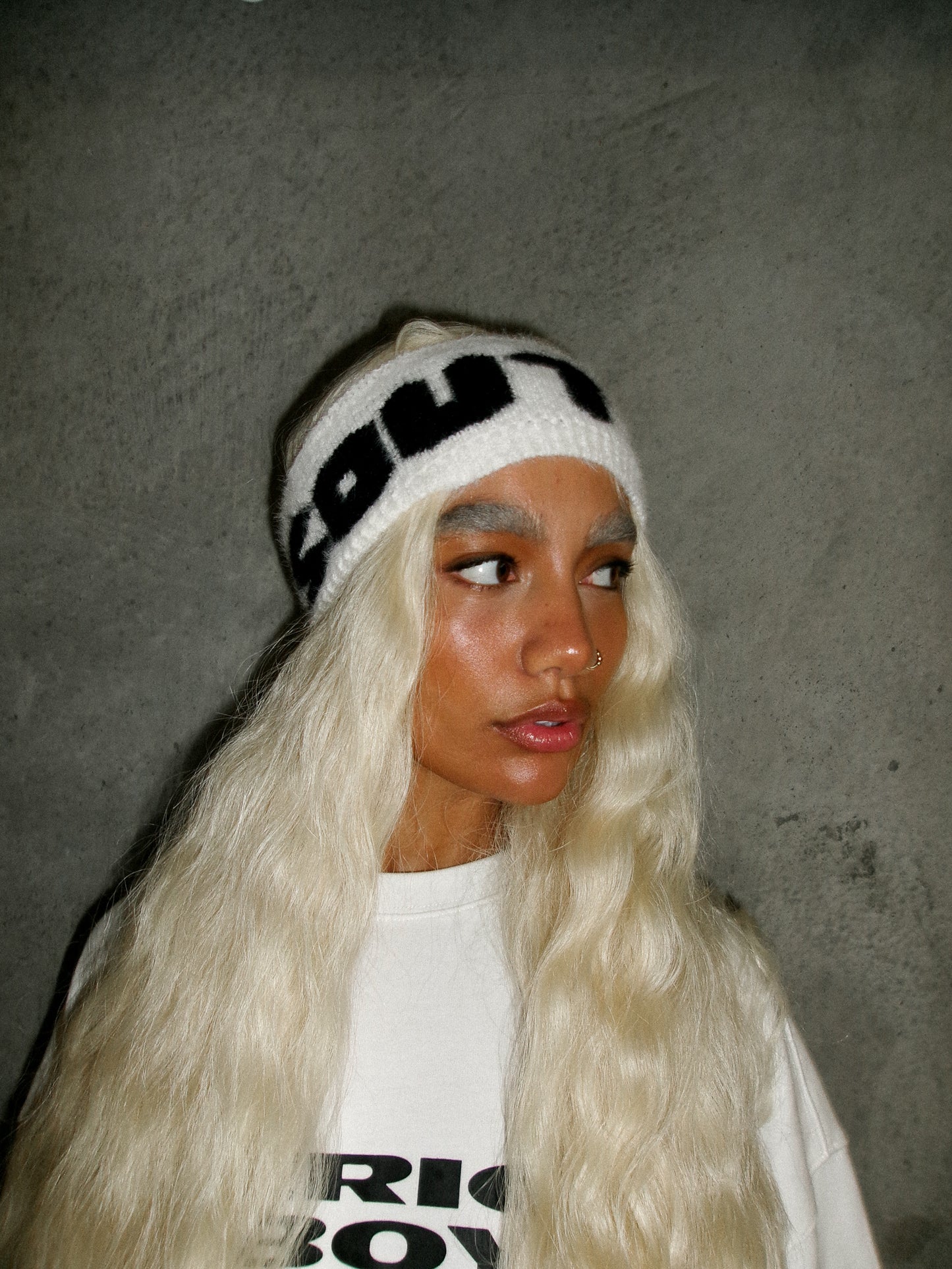 SST KNIT HEADBAND - White