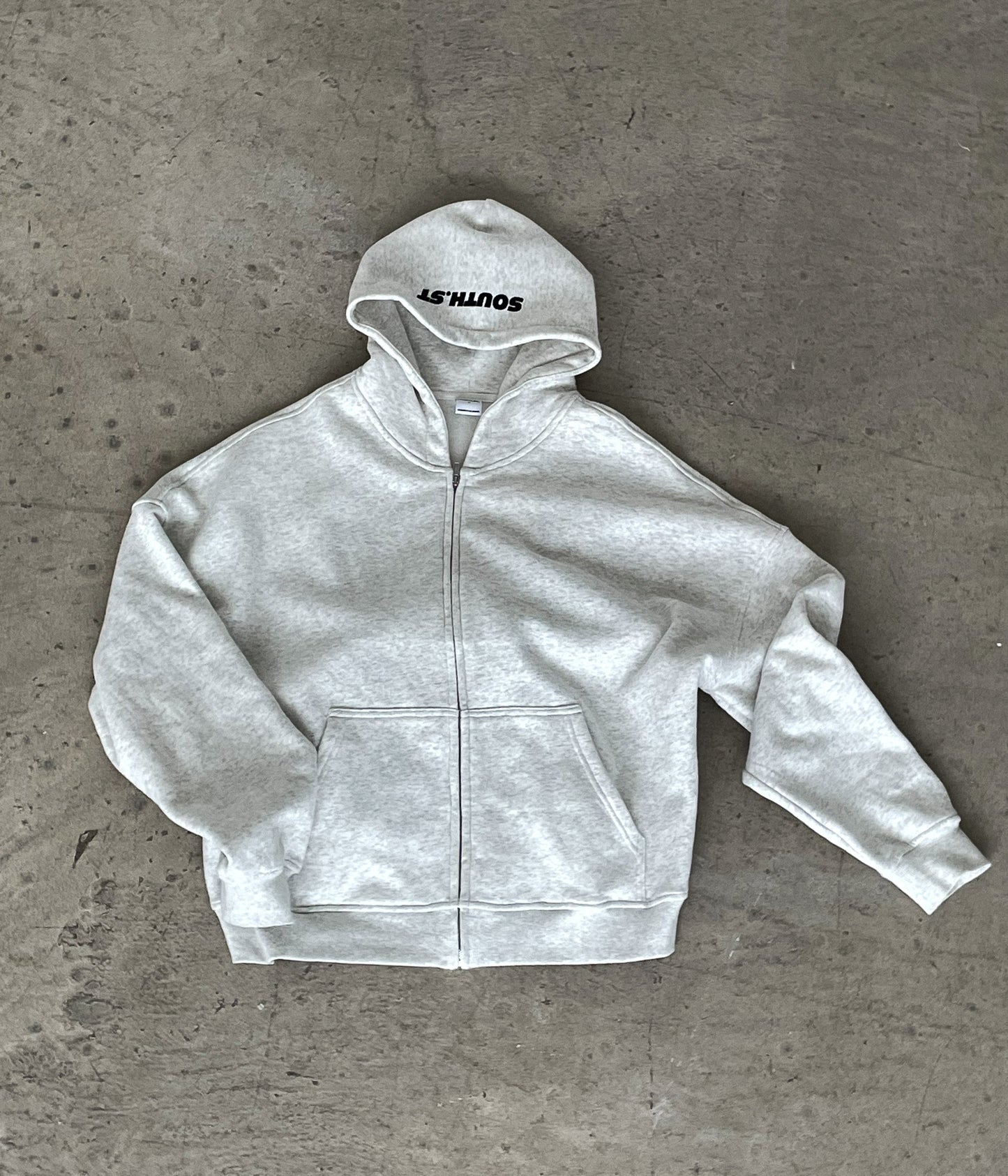 SST ZIP HOODY - Marl grey