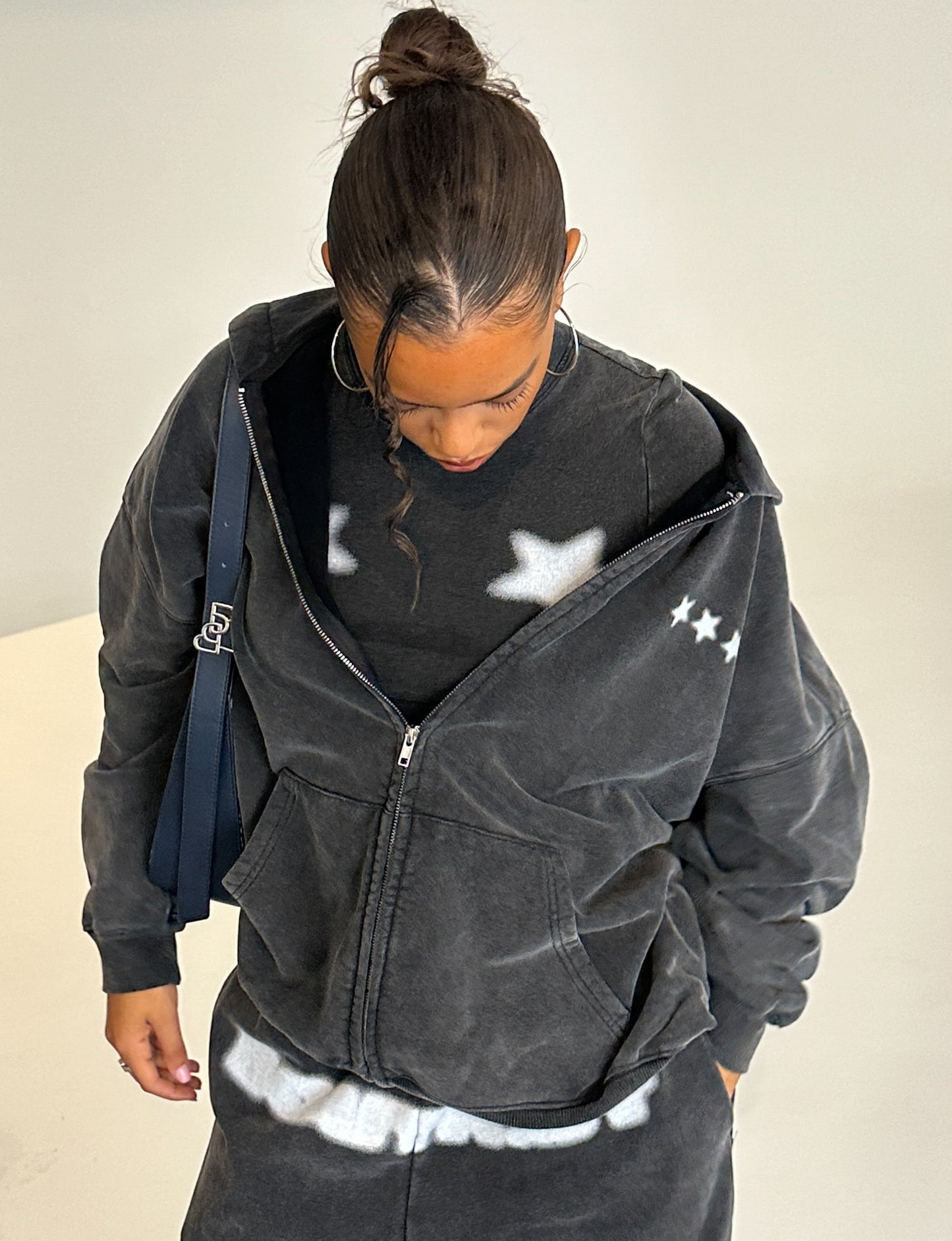 BLURRED ZIP HOODY