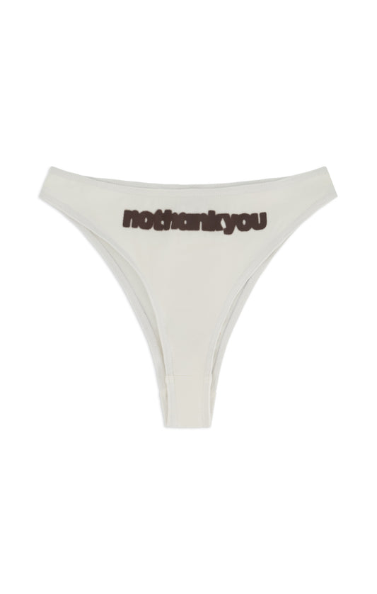 MANNERS THONG - White/Brown