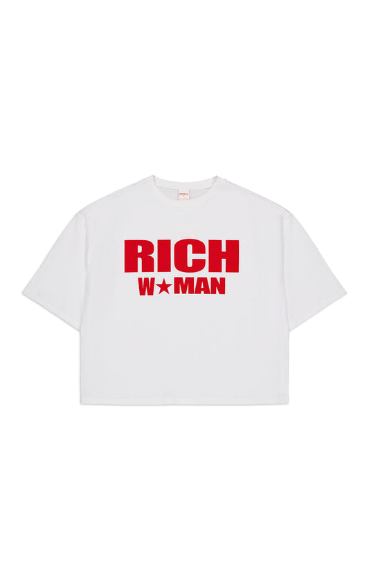 MONEY CROPPED TEE - White/Red
