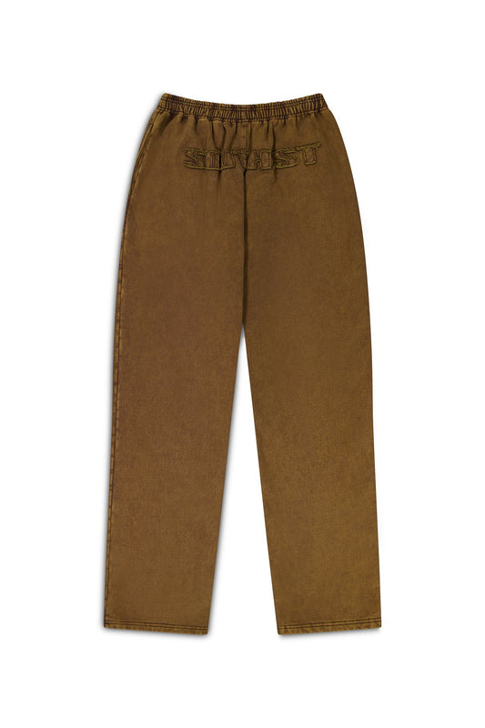 VINTAGE STITCHED LOGO SWEATPANTS - Washed brown