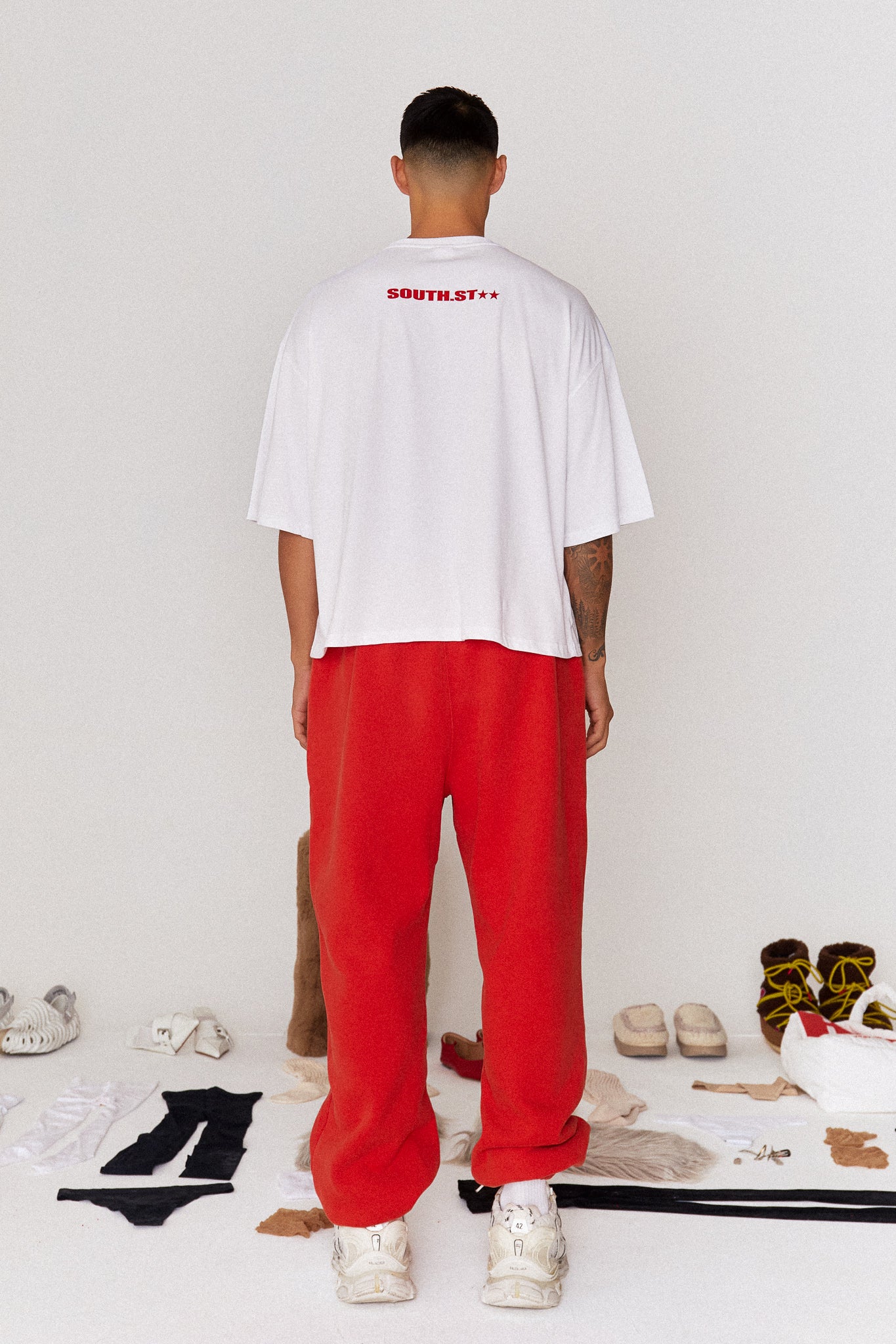 MONEY CROPPED TEE - White/Red